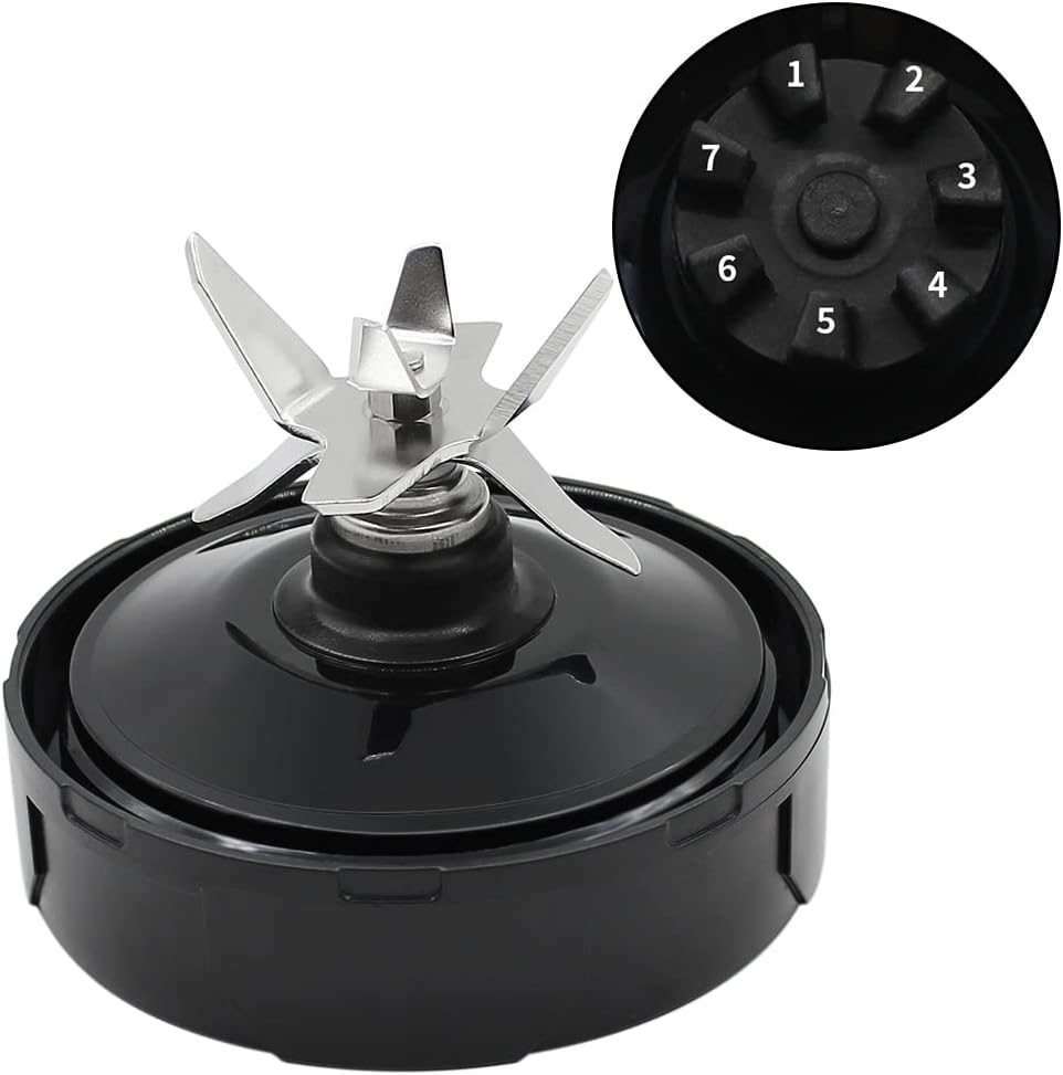 Anbige Piezas de repuesto Hoja y junta de 7 aletas, compatible con Ninja Blender Chef 1500W CT800C CT805 CT810 y CT815A