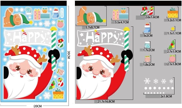 Adhesivos de Navidad para ventana, 194 calcomanías de copo de nieve para ventana, adorables calcomanías decorativas para ventana para tienda,