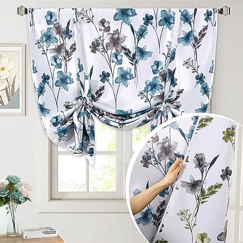 H.VERSAILTEX Cattleya – Cortinas reversibles con estampado floral y bolsillo para barra para ventana pequeña, 42 pulgadas de ancho por 45 pulgadas