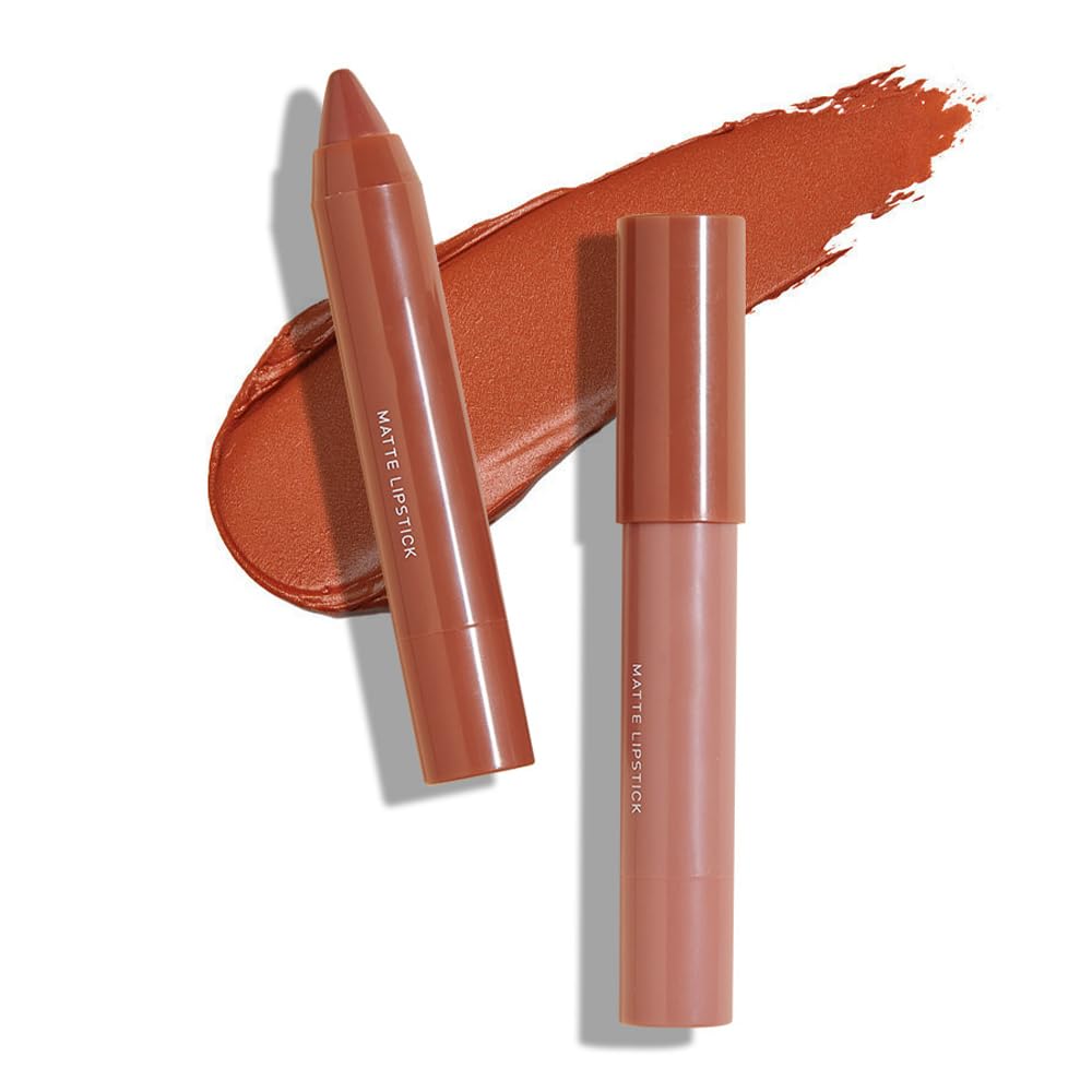 Juego de lápices labiales mate de 3 colores, lápices labiales de terciopelo suave y mate, resistente al agua y duradero, #01#03#07