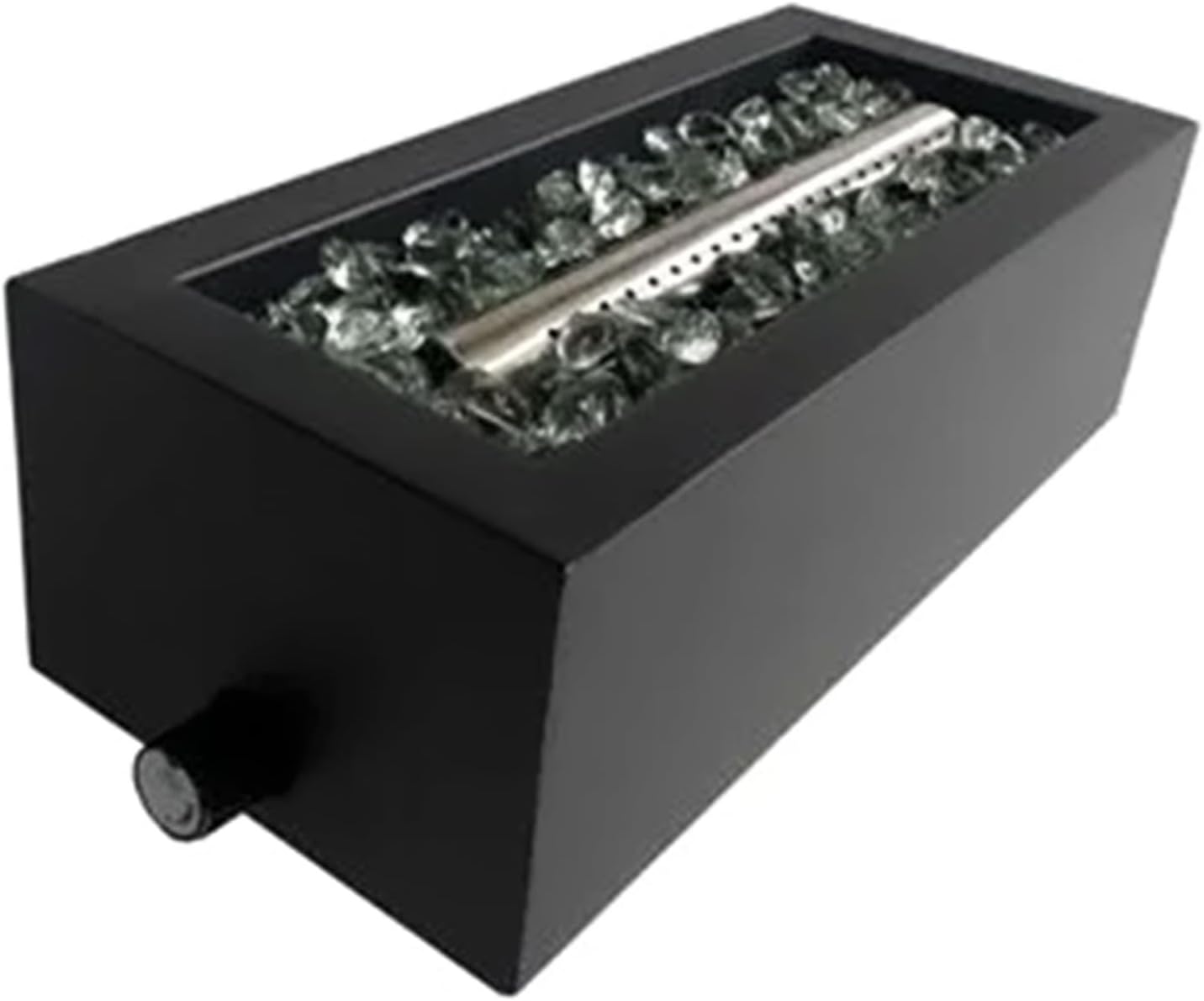 Chimenea rectangular de gas propano sin humo de 14 pulgadas de acero 10K BTU para exteriores, para patios, terrazas y porches, color negro