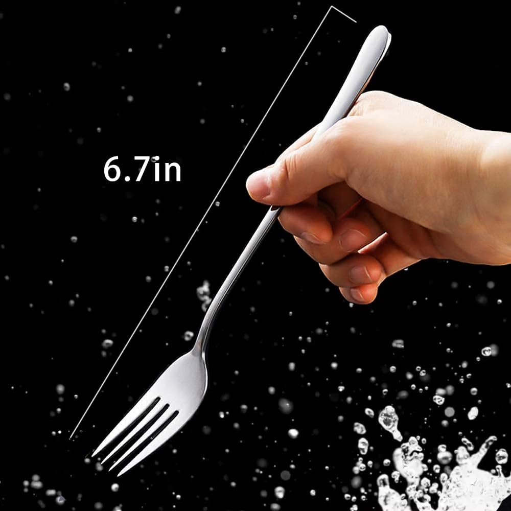 Tenedores, tenedores de ensalada, juego de 10 tenedores de cubiertos de acero inoxidable de grado alimenticio, tenedores de mesa, tenedores de