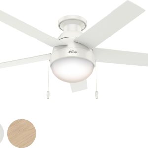 Hunter Ventilador de techo contemporáneo de 46 pulgadas con luz en bronce Premier (renovado) (blanco frío) Hunter Ventilador de techo contemporáneo de 46 pulgadas con luz en bronce Premier (renovado) (blanco frío)