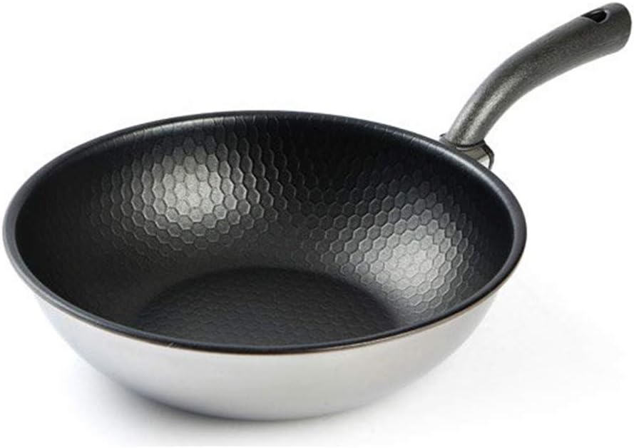 ALTEN BACH – Sartén para wok románica de 3 capas, antiadherente, acero inoxidable, aluminio, 8 pulgadas, 10 pulgadas, 11 pulgadas, 12 pulgadas (11.8