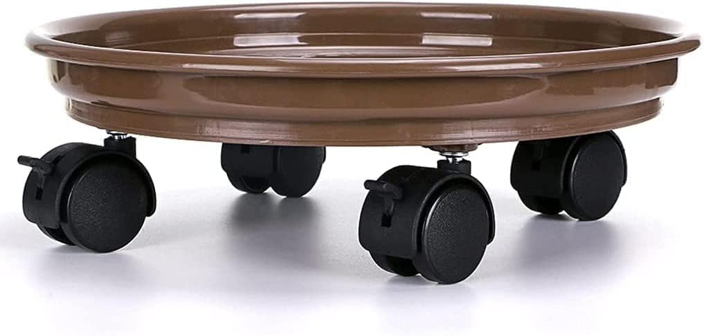 Yiting Organizador de plantas con ruedas, soporte rodante resistente para plantas con ruedas, plataforma rodante para plantas de interior y