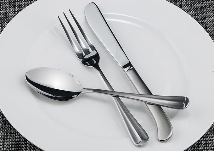 Winco 0015-05 Lafayette Juego de tenedores de cena de 3 dientes, 12 piezas, acero inoxidable 18-0 por Winco