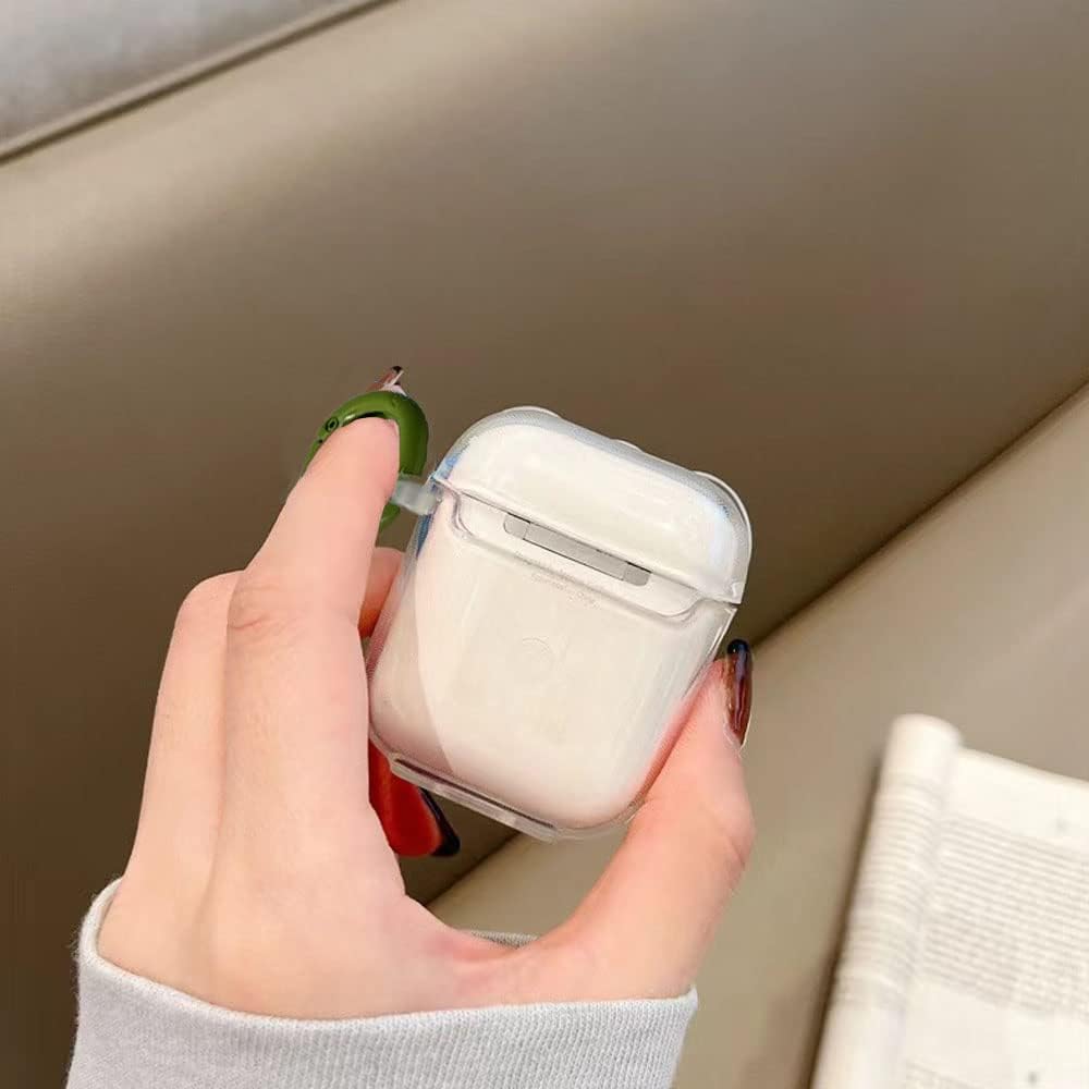 Funda compatible con Airpods Pro de rana, bonita funda con llavero para mujeres y niñas, funda protectora transparente de silicona suave Kawaii de