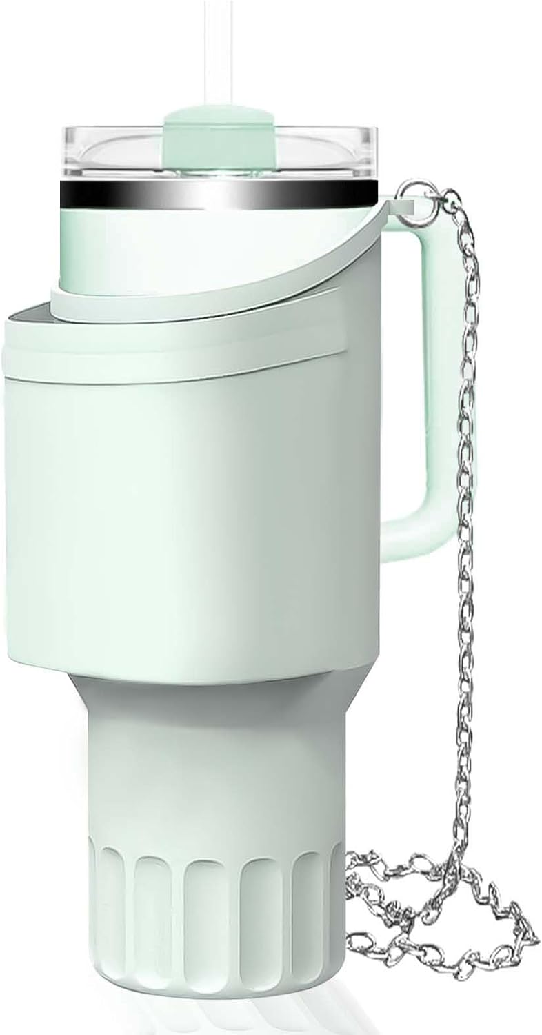 NECARSIN Funda de silicona para botas con bolsillo para vaso Stanley Quencher de 40 onzas, portador de botella de agua con correa para el hombro,