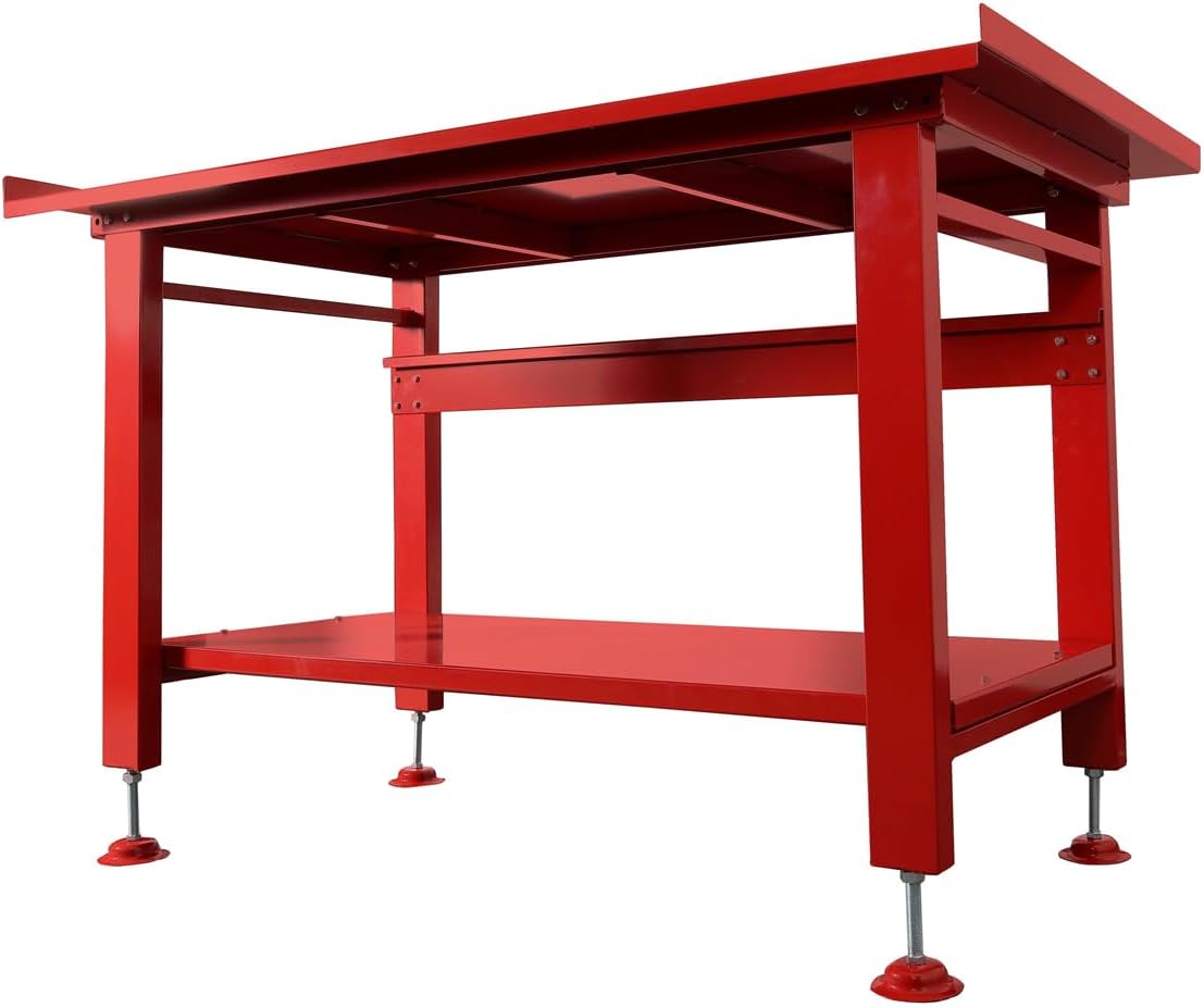 K Tool International 75111 Mesa de trabajo resistente de 60 x 34 pulgadas para garajes, talleres de reparación y bricolaje, 1200 libras, 31 pulgadas