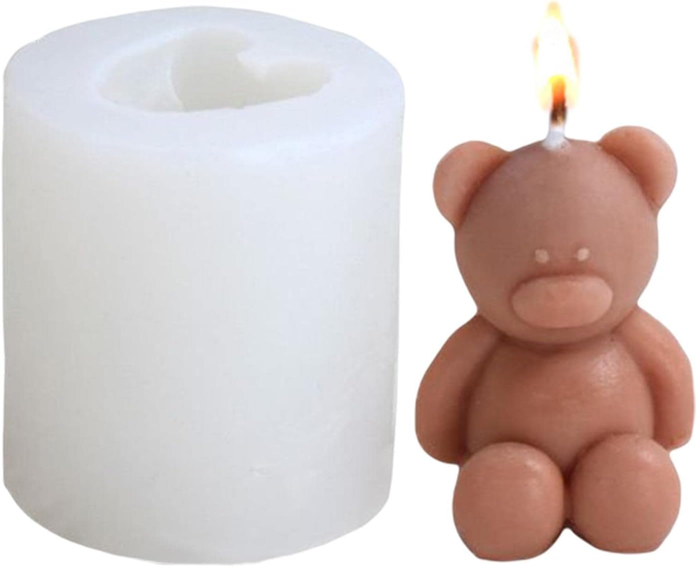 Moldes de silicona de oso 3D, 13 piezas de moldes de vela de resina de animales lindos, moldes de fundición de resina epoxi de oso de dibujos