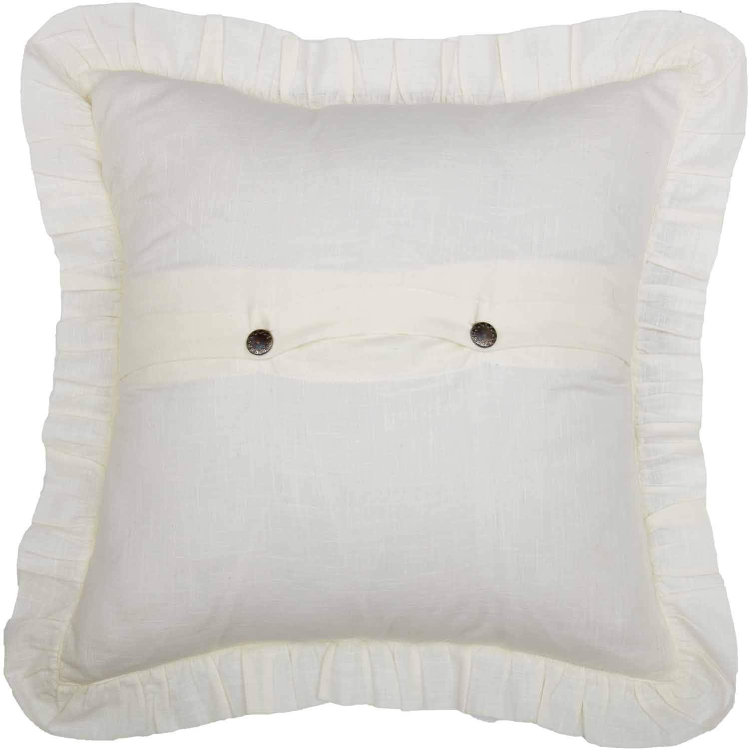 Kathryn – Funda de almohada, 20 x 20 pulgadas, tela texturizada de aspecto de lino blanco suave con microvolantes en forma de diamante, granja