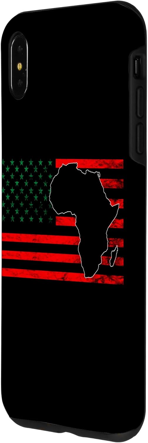 Funda para iPhone XS Max USA Black History Afro-American Pan African UNIA Flag Case