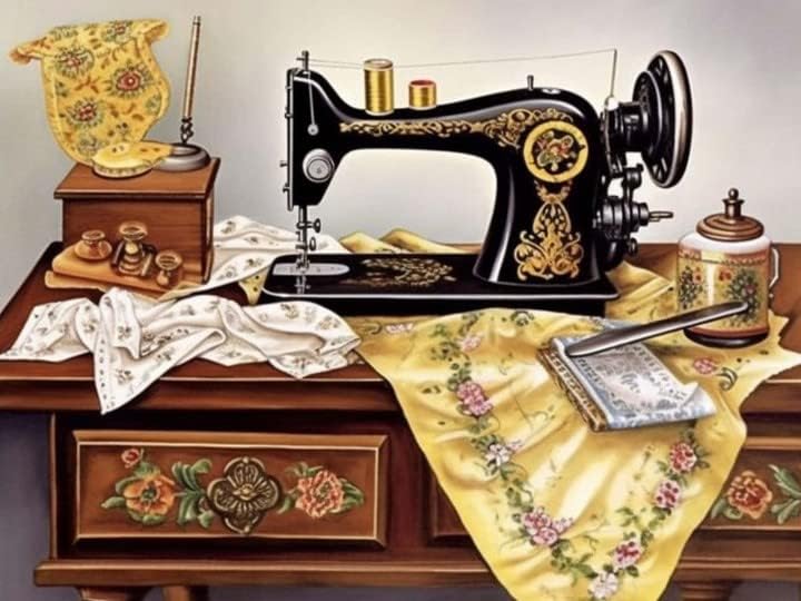 Jungobiu – Kits de pintura de diamantes 5D, máquina de coser, kits de mesa de arte de diamantes de imitación, pintura con diamantes, taladro redondo