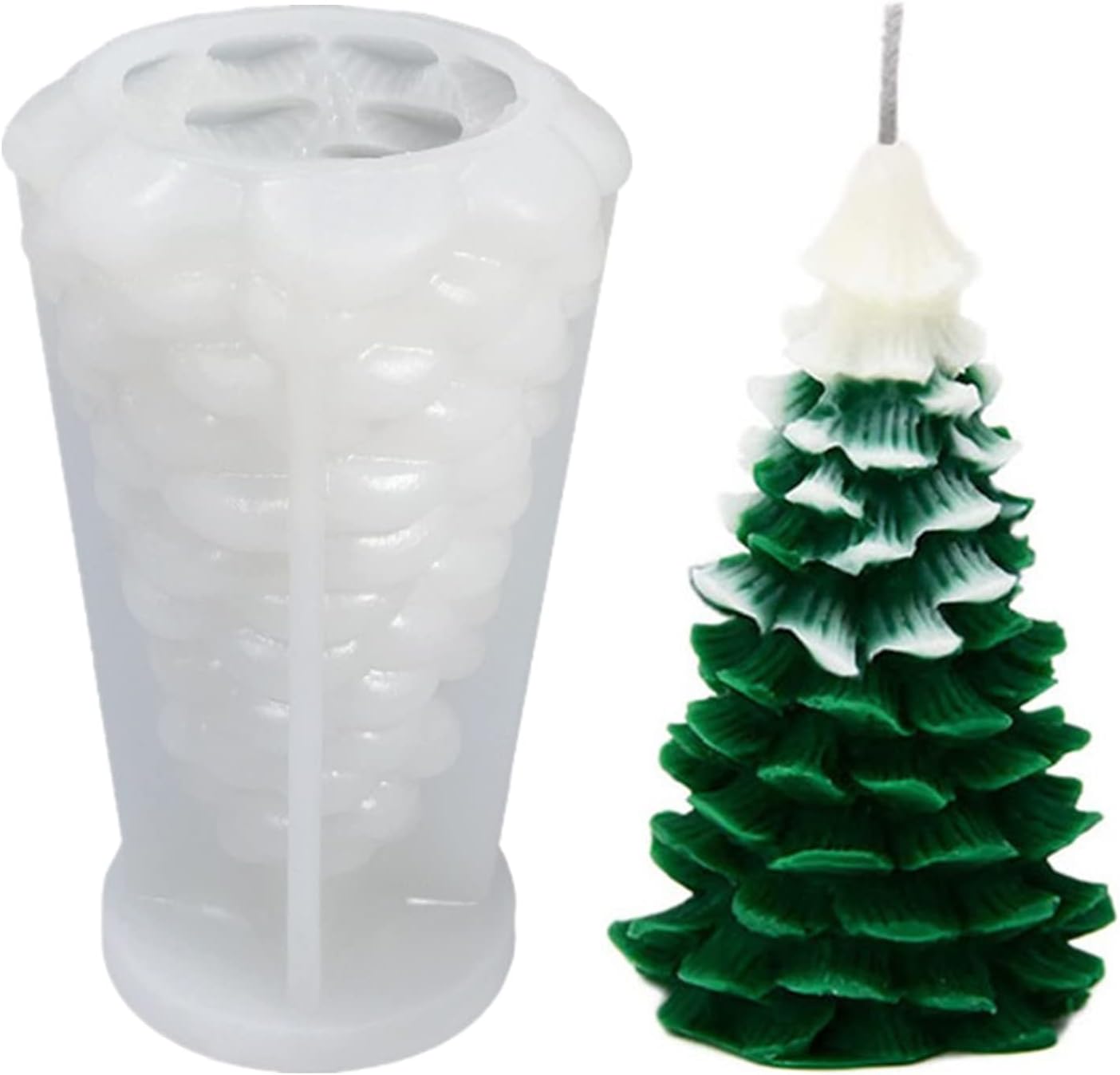 Molde de silicona para velas de árbol de Navidad de cedro, pastel de fondant, molde de chocolate para hornear, molde de yeso de resina epoxi para