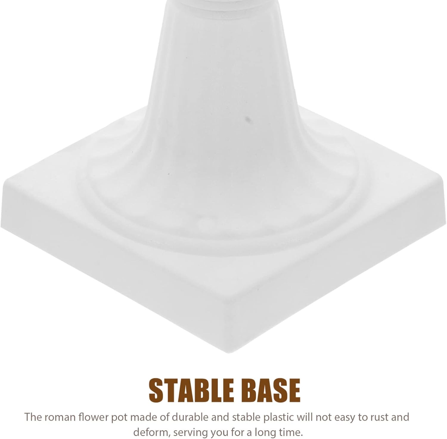 Yardwe 2 macetas de urna, maceta de plástico con pedestal blanco, contenedor de flores retro, maceta de boda para jardín, porche, balcón