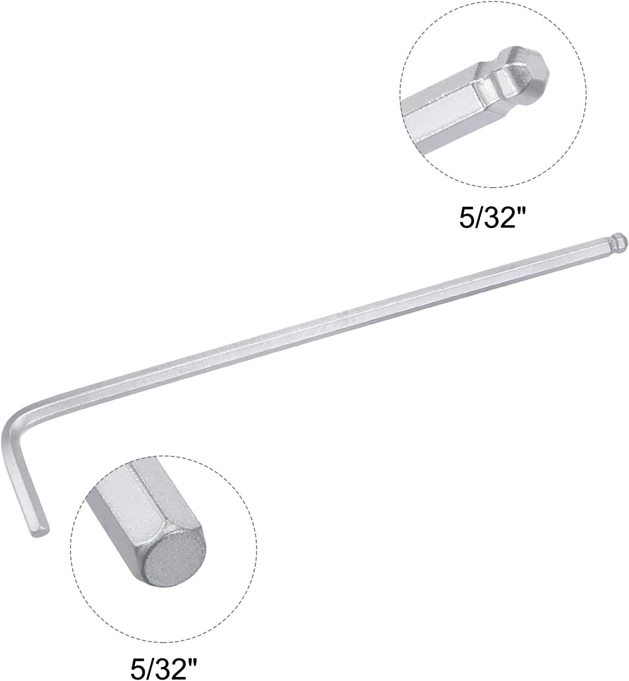 uxcell Llave hexagonal de extremo de bola de 532 pulgadas, herramienta de reparación CR-V de brazo largo en forma de L, SAE 4 piezas