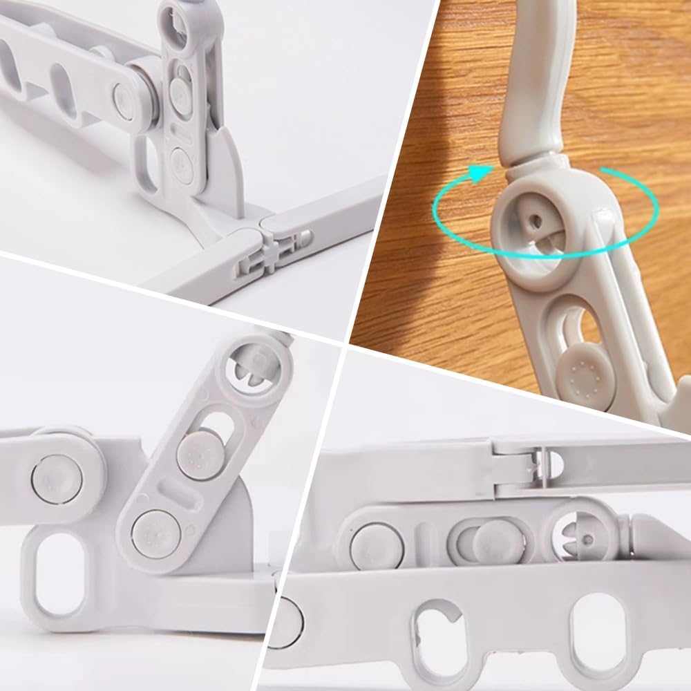 4 perchas plegables de viaje, colgador de ropa plegable portátil con 5 agujeros, colgador de ropa montado en la pared, estante de secado plegable