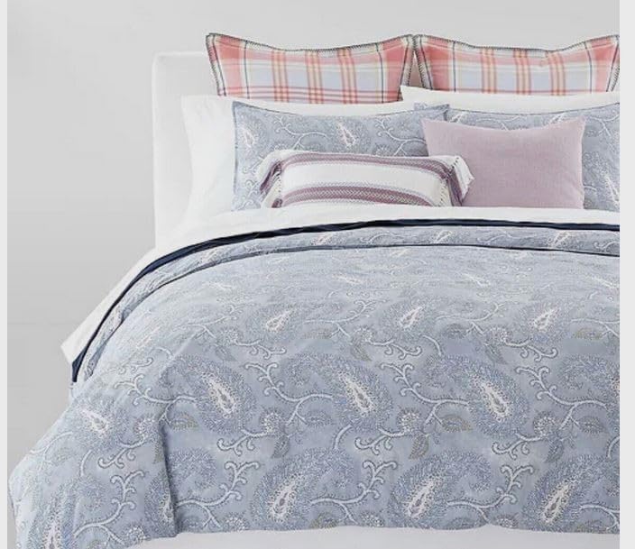 Lauren Ralph Lauren Karina – Juego de edredón de 3 piezas, diseño floral de cachemira azul