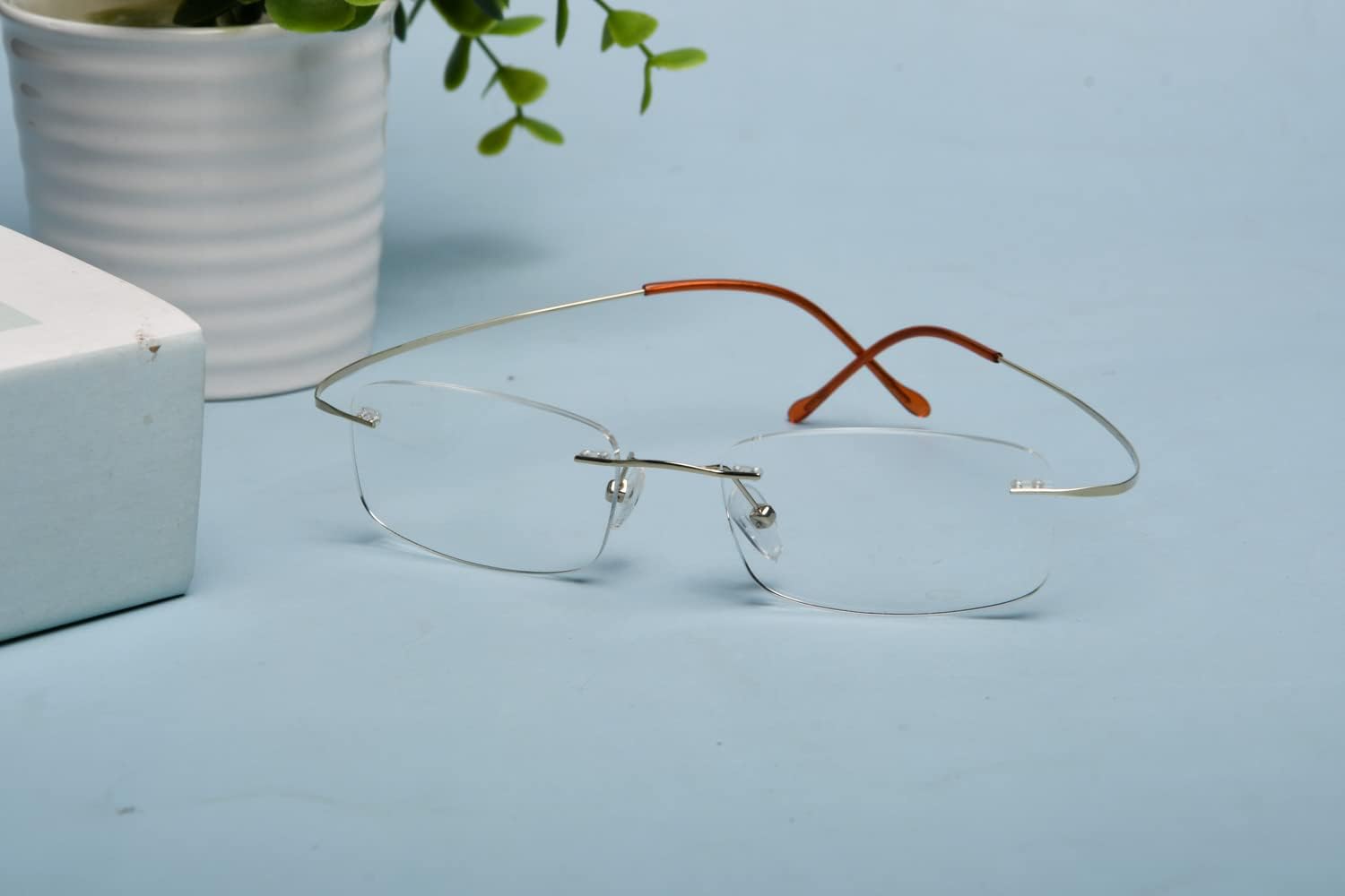 Gafas de lectura sin marco Eyekepper, en titanio, para lectores hombres y mujeres, 1