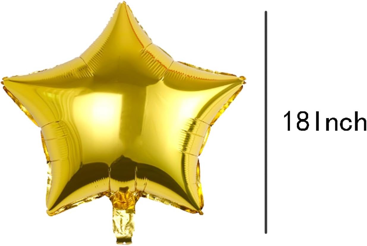 10 globos de aluminio con forma de estrella dorada de 18 pulgadas, globos de Mylar para decoración de feliz cumpleaños