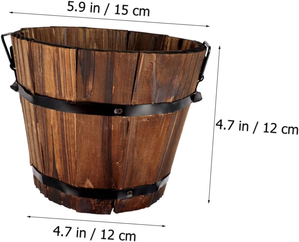 Cabilock Maceta de 4 piezas para exteriores, maceta multifuncional, cubo de madera, decoración de escritorio, caja de flores sintéticas, maceta para