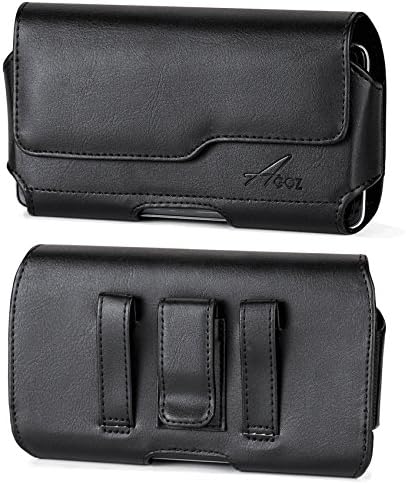 AGOZ Funda de piel prémium para Apple iPhone SE 2022, SE 2020, 8, 7, 6S, 6 con clip para cinturón, trabillas y cierre magnético (para adaptarse a