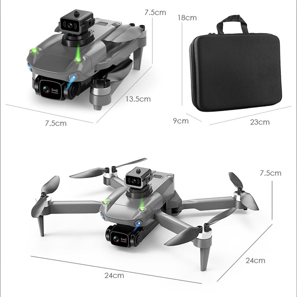 QIYHBVR Drone GPS plegable con cámara UHD 8K para adultos, cuadricóptero con motor sin escobillas, retorno automático, sígueme, vuelo circular,