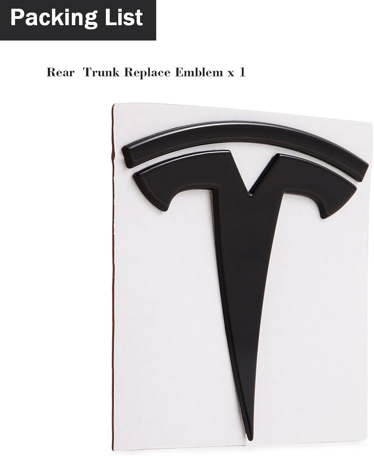 Tesla Model 3 – Emblema de repuesto con logotipo en T en la parte trasera del maletero que reemplaza la insignia 3D, accesorio de automóvil (negro