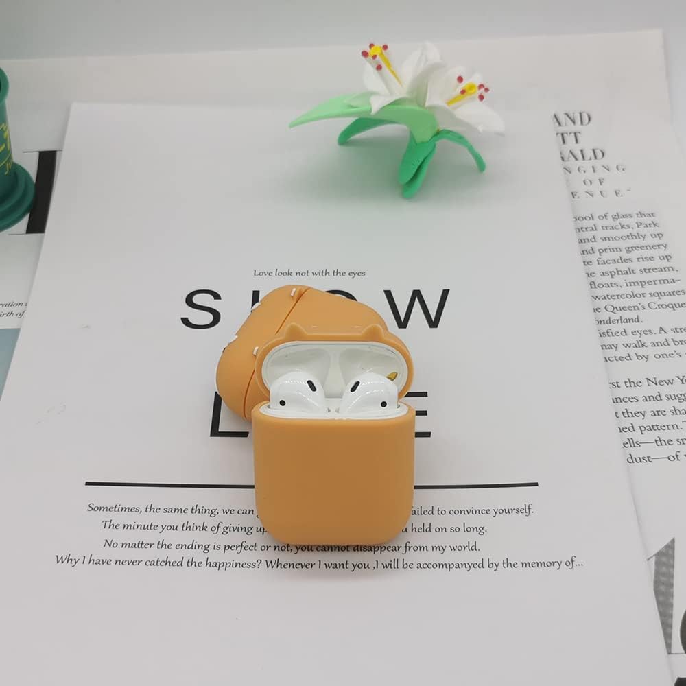 Dehoko Funda compatible con AirPods Corgi de 1 2 generación, funda protectora de silicona 3D de dibujos animados Kawaii divertido lindo diseño de