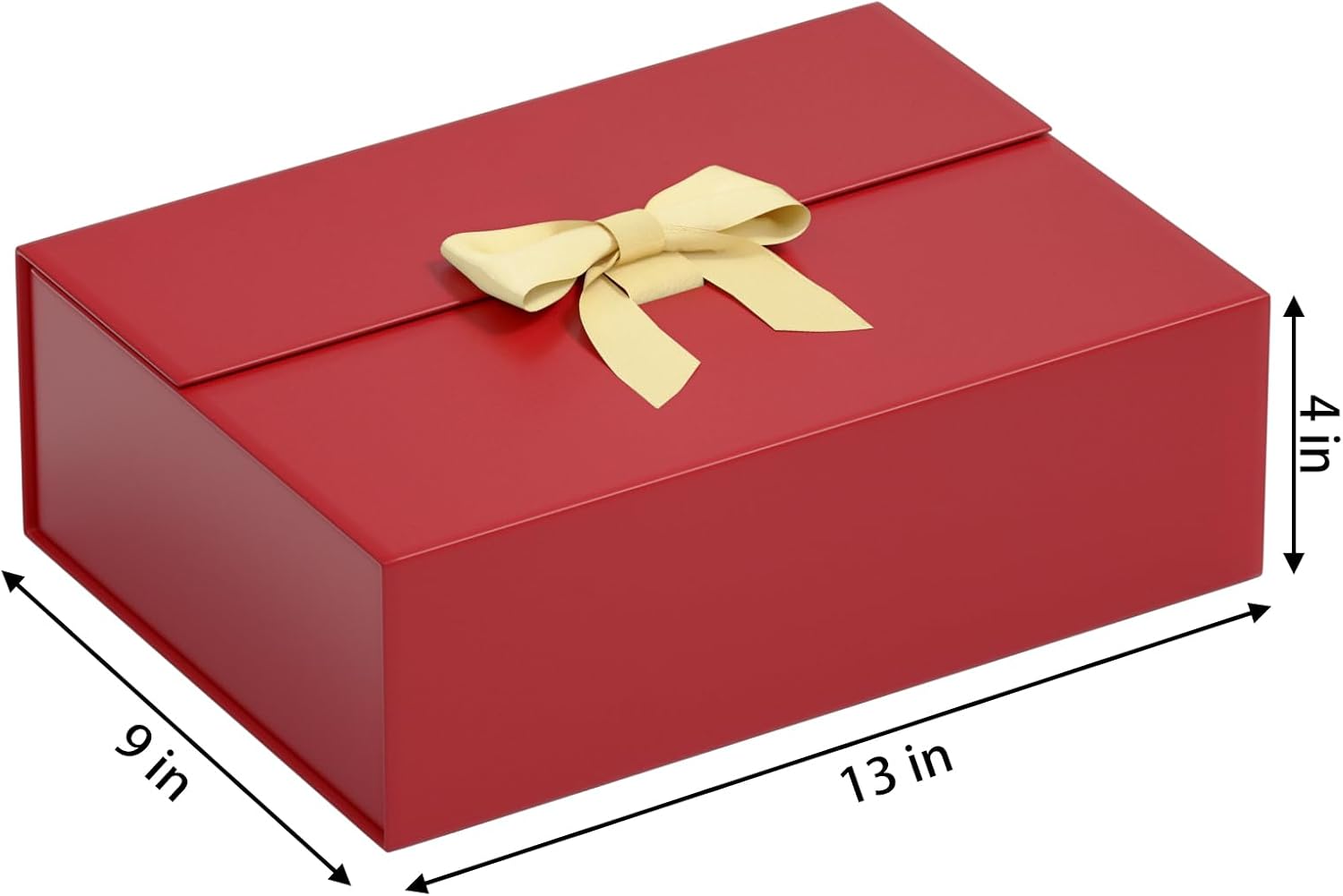 Caja de regalo con tapa de 13 x 9 x 4 pulgadas, caja de regalo de lujo con tarjeta de felicitación de cinta y cierre magnético, adecuada para bodas,