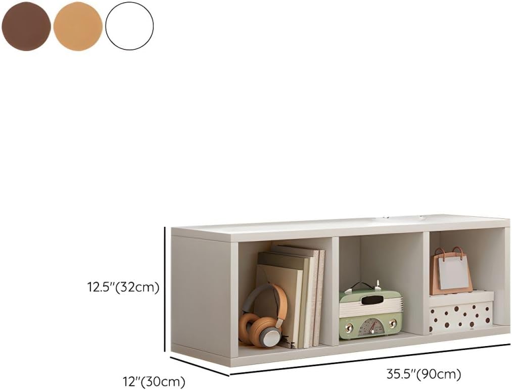 CraftThink Gabinete de almacenamiento, estantería de madera contemporánea con estantería trasera cerrada para almacenamiento compacto, muebles de