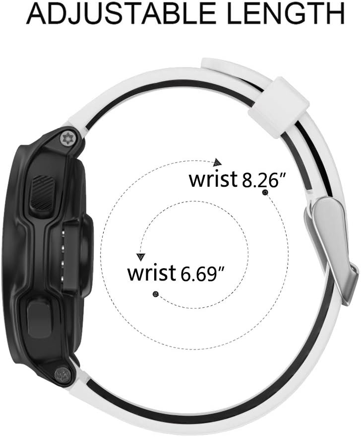 ISABAKE Correa de reloj de repuesto para Garmin Forerunner 735XTApproach S20 S5 S6 Correa de silicona suave con hebilla de metal compatible con