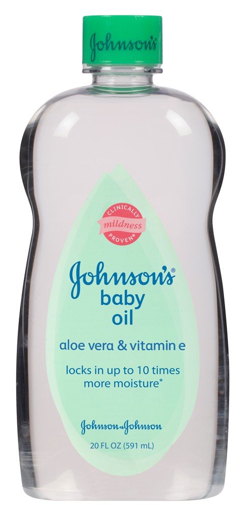 Johnson’s – Aceite para bebé, aceite mineral enriquecido con aloe vera y vitamina E para evitar la pérdida de humedad, hipoalergénico, 20 onzas