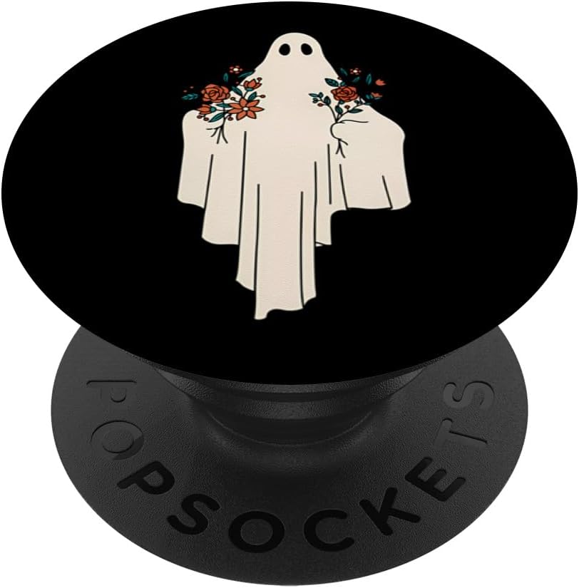 Groovy – PopSockets de fantasmas florales vintage para Halloween, temporada espeluznante, PopGrip estándar
