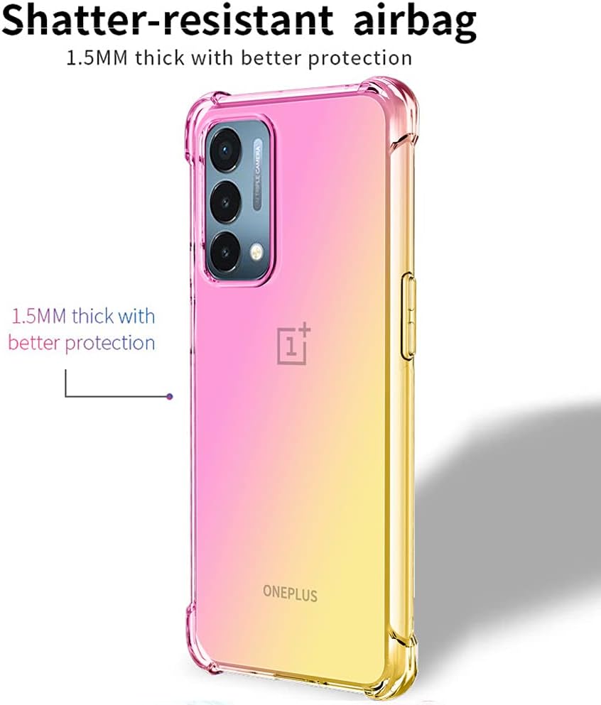 Osophter Funda para Oneplus Nord N200 5G con 2 protectores de pantalla transparente esquinas reforzadas TPU absorción de golpes flexible para 1+Nord