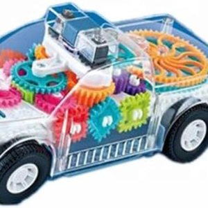 Nenekal – Juguete eléctrico transparente para automóvil de policía con luces intermitentes y música, cambia automáticamente de dirección, regalo Nenekal – Juguete eléctrico transparente para automóvil de policía con luces intermitentes y música, cambia automáticamente de dirección, regalo