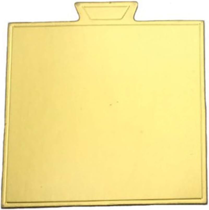 100 mini tablas para tartas de 3.54 x 3.54 pulgadas, juego de cartón cuadrado pequeño para pastel de mousse dorado, base para cupcakes, bandeja para