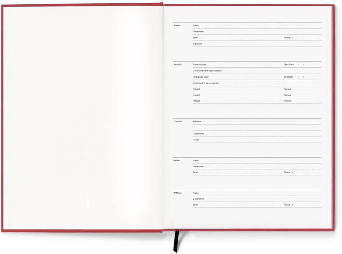 Vela Sciences S7R-D ProCover – Cuaderno de laboratorio expandido, 9.25 x 11.75 pulgadas (9.3 x 11.8 in), 144 páginas, cuero sintético rojo,