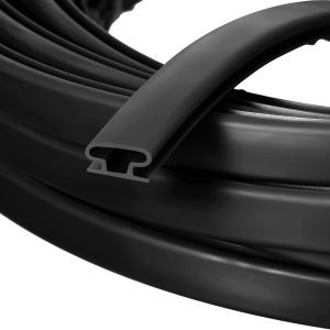 Tira de sellado de puerta negra de 26 pies, sello de puerta, parte trasera autoadhesiva en forma de D, para aislamiento de marcos de puerta y Tira de sellado de puerta negra de 26 pies, sello de puerta, parte trasera autoadhesiva en forma de D, para aislamiento de marcos de puerta y