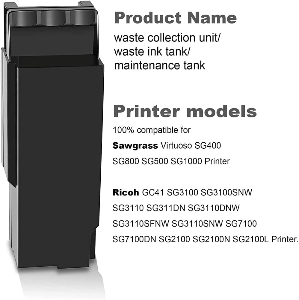 AQree Unidad de recolección de tinta residual para tanque de mantenimiento de Sawgrass Virtuoso SG400 SG800 SG500 SG1000 y Ricoh GC41