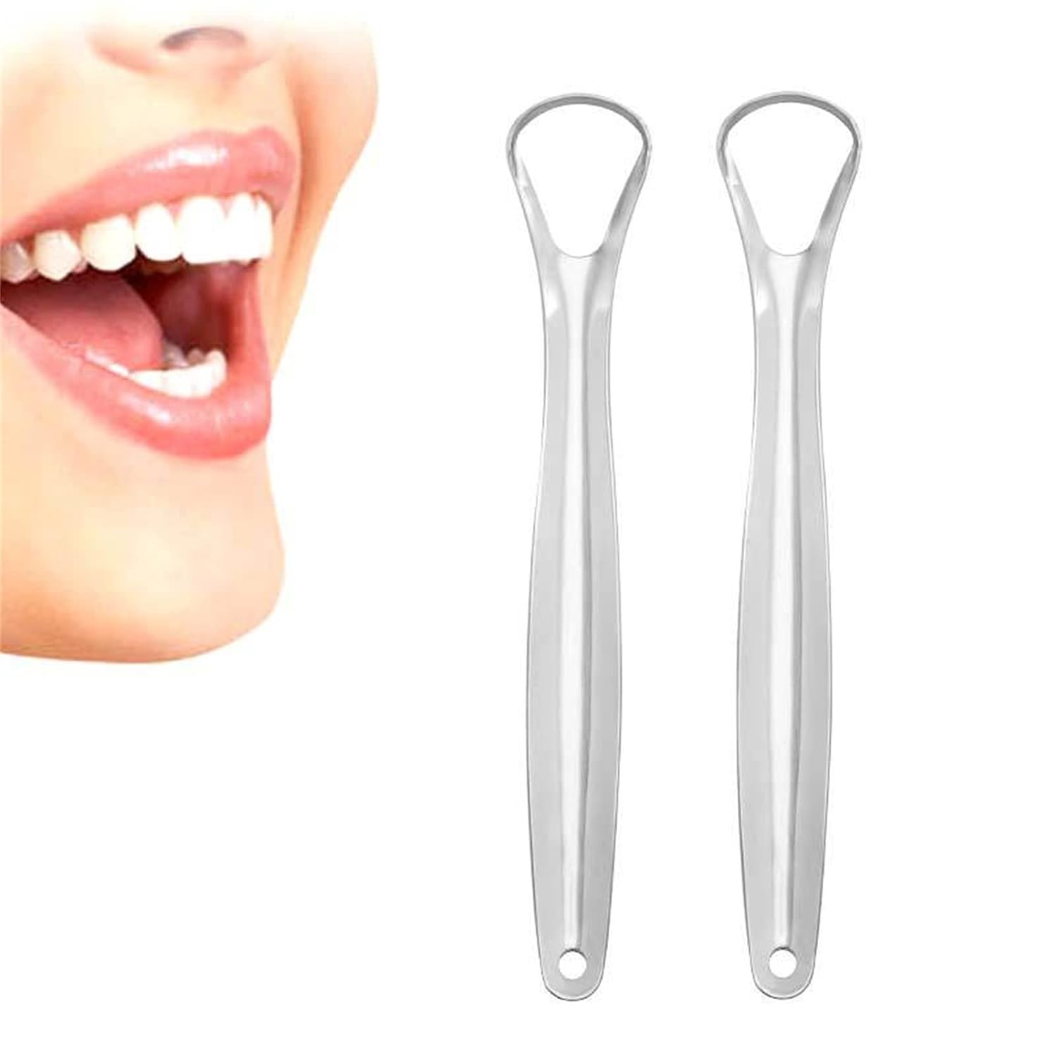 Raspador de lengua para adultos, paquete de 2 unidades, limpiador de lengua para reducir el mal aliento, limpiador de lengua de acero inoxidable,