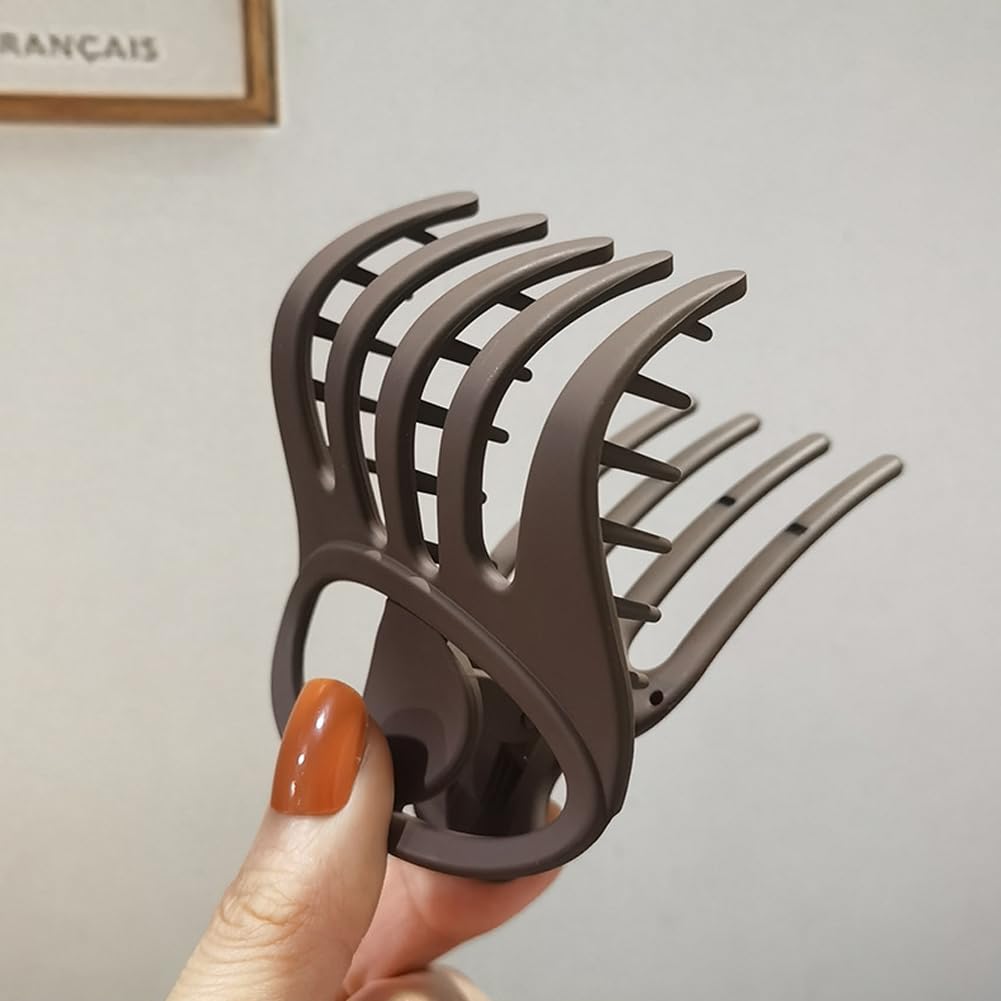 6 pinzas planas de cocodrilo para el cabello, pinzas de pelo curvadas francesas de 2.95 pulgadas, volumen mate, fuerte sujeción de plátano, pinzas