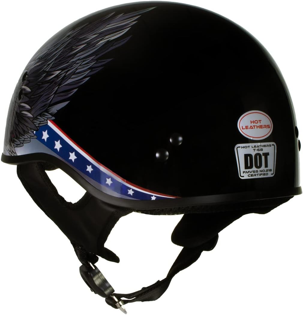 Hot Leathers HLT68 ‘Eagle’ Black Advanced DOT – Casco de motocicleta para hombres y mujeres
