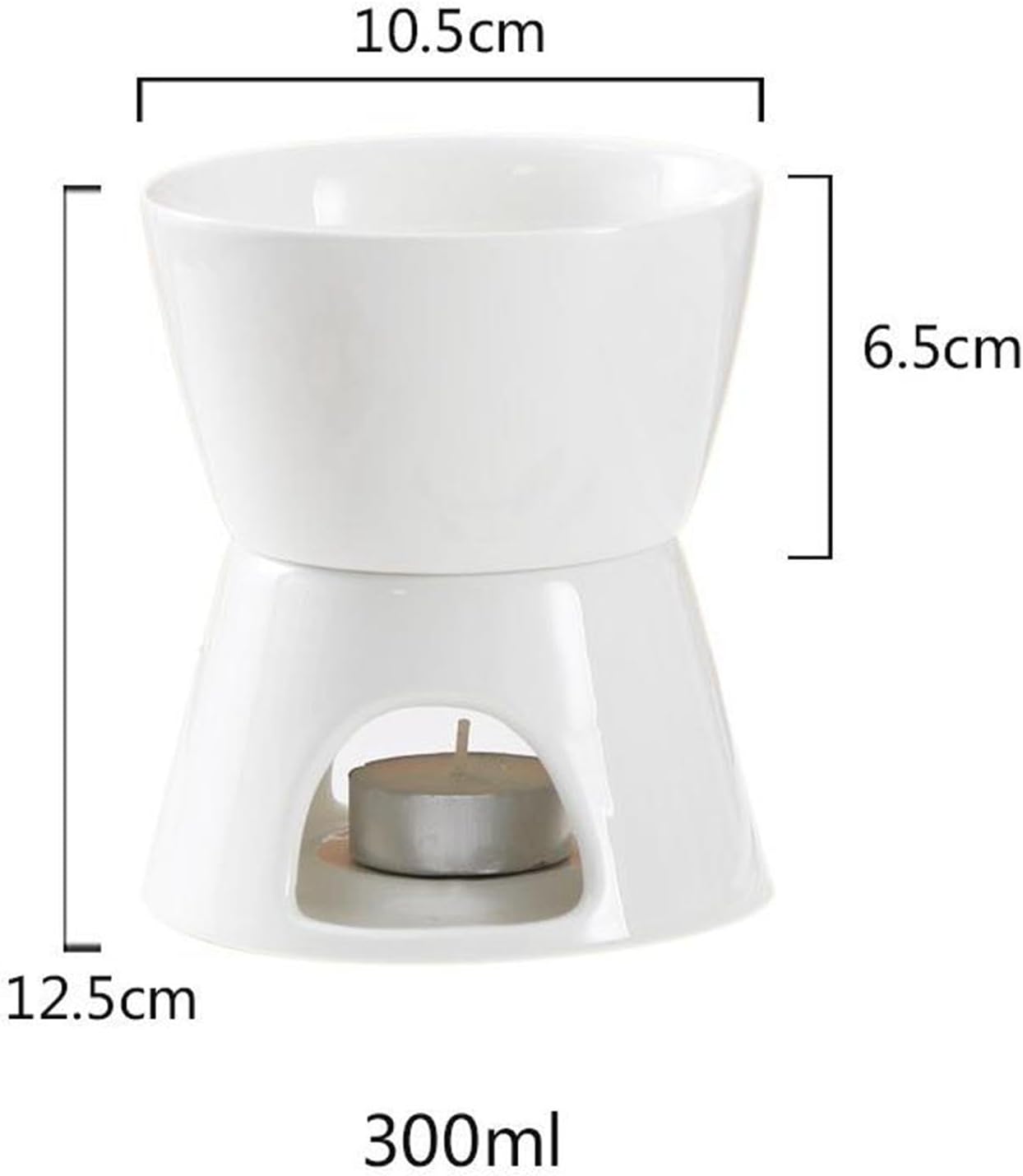 Olla de fondue de chocolate, té ligero, de porcelana, olla para derretir queso, cerámica caliente, calentador de mantequilla para dulces y hogares