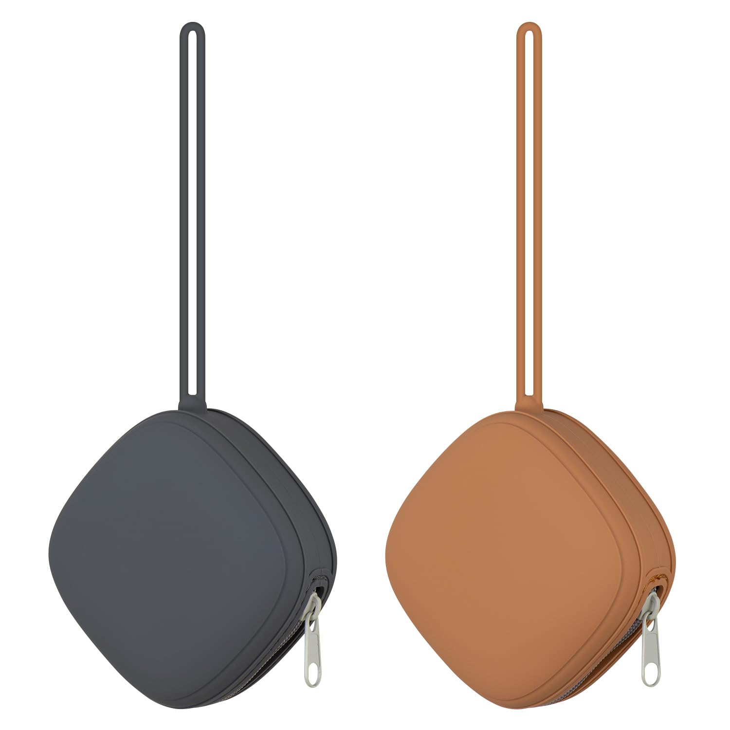 Paquete de 2 fundas de silicona para chupón, funda portátil de silicona para bolsa de pañales, chupetes de bebé recién nacidos, bolsa de silicona