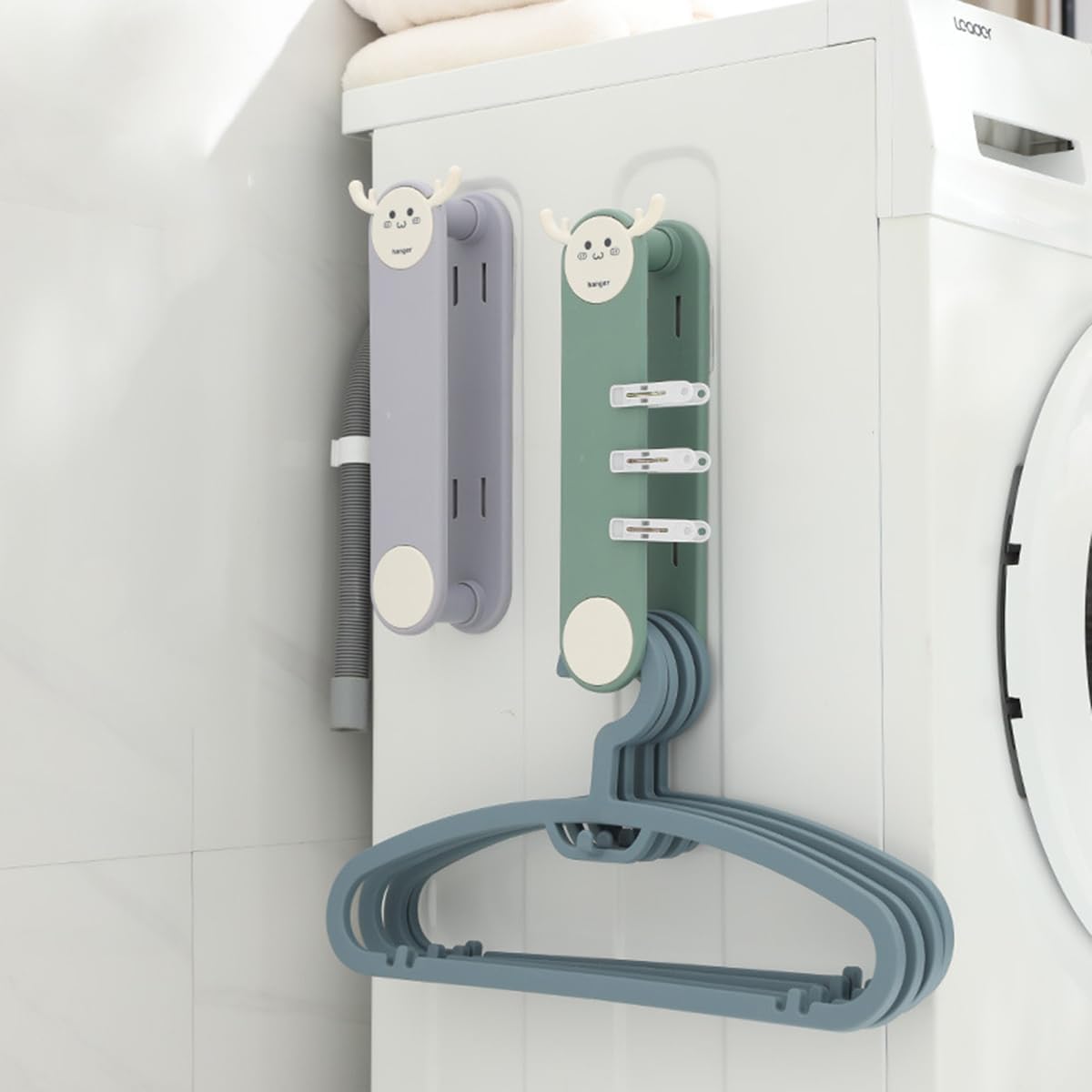 Organizador de colgar para montar en la pared, estante de almacenamiento expandible para ropa, sin taladrar, ahorro de espacio, soporte plegable