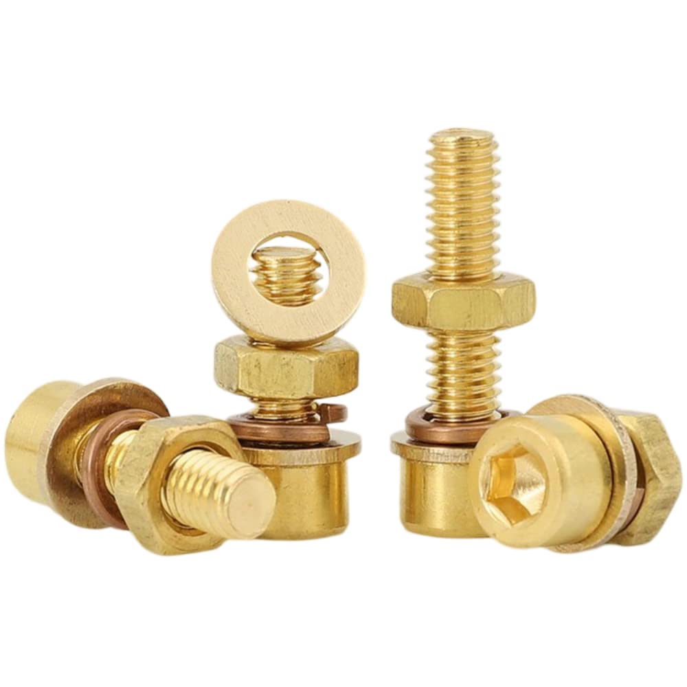 M3 M4 M5 M6 M8 Tornillo de latón cuatro en uno Junta plana Arandela de resorte Tornillos de tuerca Cabeza de copa Juego de tornillos hexagonales de