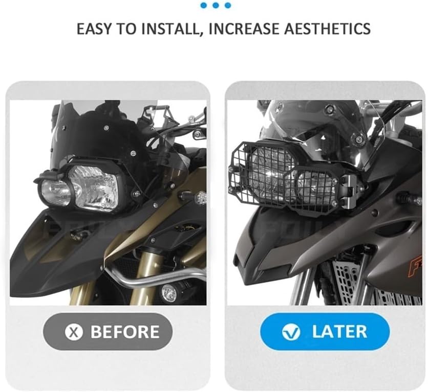 for BMW F800GS F700GS F650GS Adventure F 800700650 GS CNC Motorcycle Accessories Headlight Grille Protective Cover Shield (Color  Black)