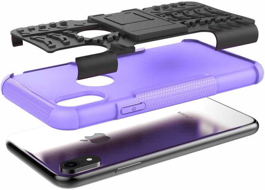 Asuwish Funda protectora para iPhone XR 6.1 con protector de pantalla de vidrio templado, híbrida, resistente, funda protectora para iPhone XR