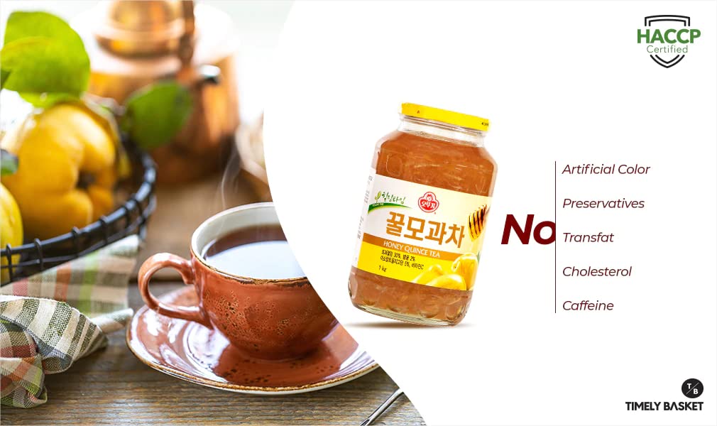 Té de membrillo de miel refrescante con delicia de té de fruta de membrillo coreano – Producto de Corea 1 tarro de vidrio de 35.3 onzas (2.2 lbs)